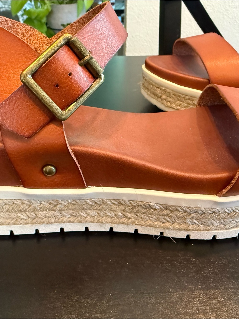 MIA Women's Cognac Brown Platform Sandals Size 6.5 - Picture 3 of 7